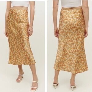 Reformation Pratt silk‎ skirt in Junie Sz 2P